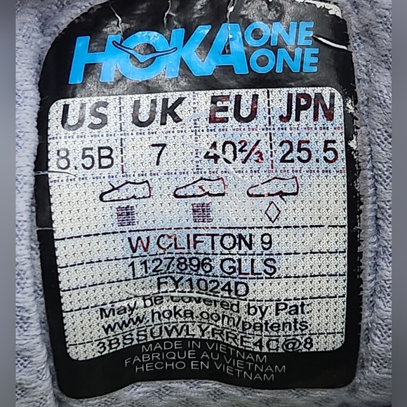 Hoka One One Clifton 9 Athletic Running Blue Pink Sneaker Women's Size 8.5 B - Picture 9 of 9